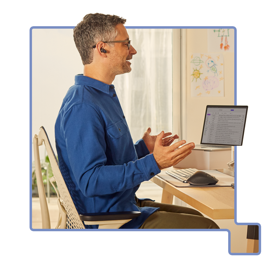 Man working from home on laptop