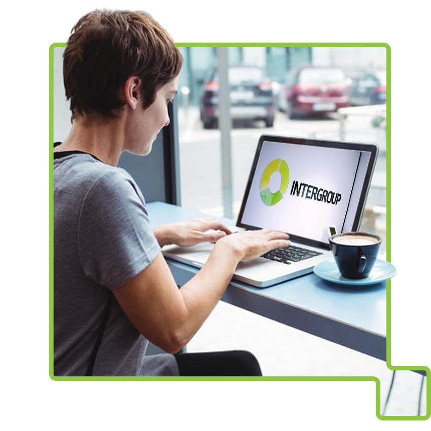 Intergroup Thumbnail Image Person pointing at laptop screen